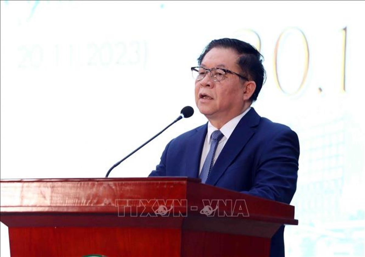 Trưởng ban Tuyên giáo Trung ương Nguyễn Trọng Nghĩa phát biểu. (Ảnh: TTXVN)