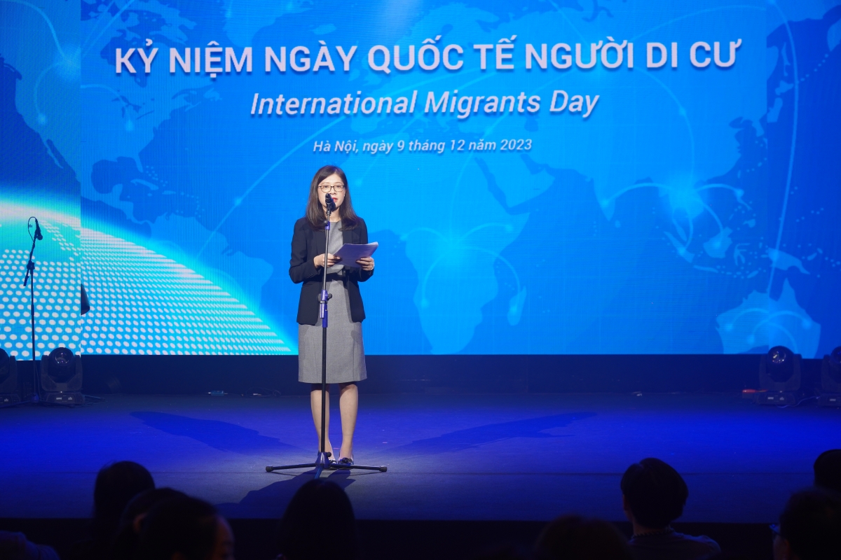 Bà Phan Thị Minh Giang, Phó Cục trưởng Cục Lãnh sự, Bộ Ngoại Giao phát biểu lễ kỷ niệm