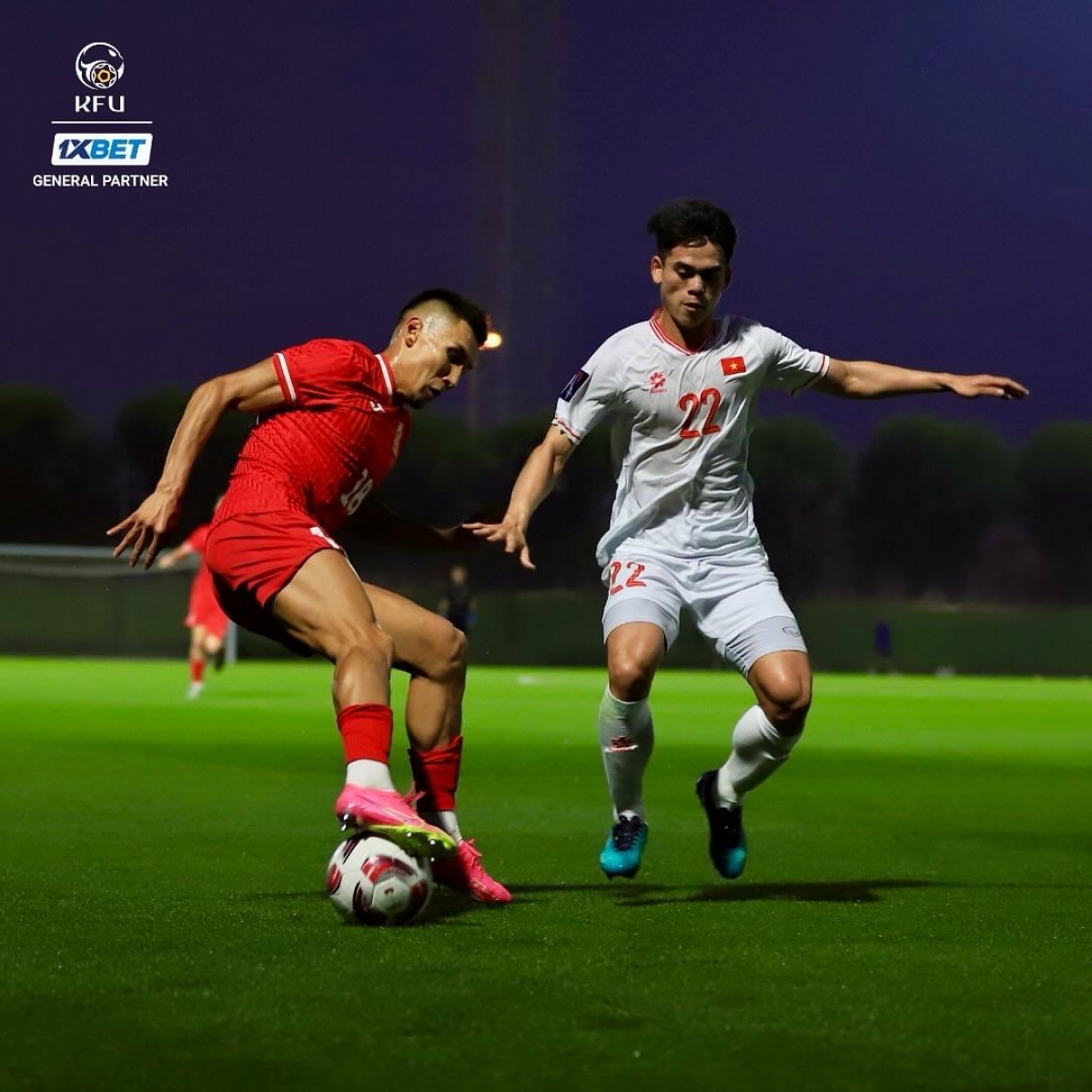Tuyển Việt Nam để thua sát nút 1-2 trước tuyển Kyrgyzstan (Ảnh: KFU)