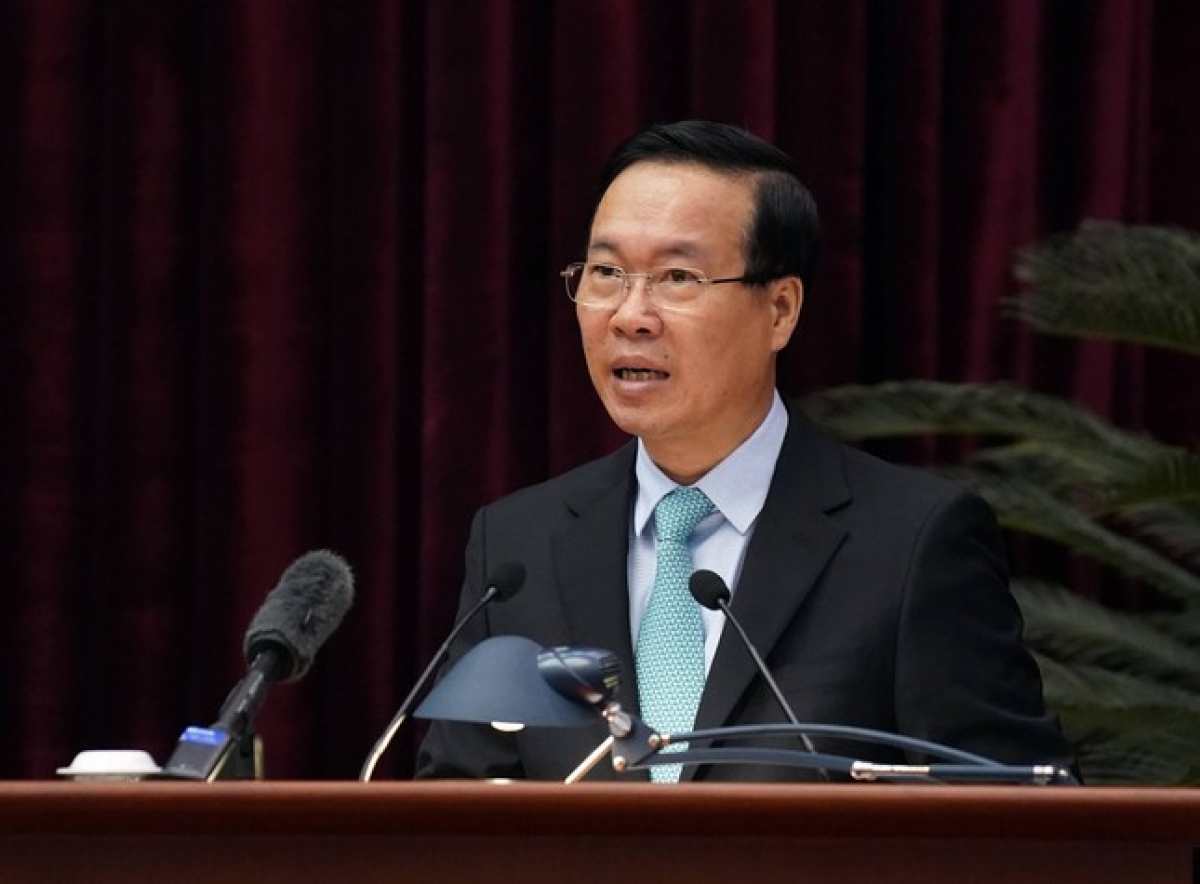 Chủ tịch nước nhấn mạnh: "Trong các thành quả đáng tự hào ấy có sự đóng góp quý báu, rất quan trọng của đội ngũ trí thức, nhà khoa học, văn nghệ sĩ trên nhiều lĩnh vực". Ảnh: TTXVN