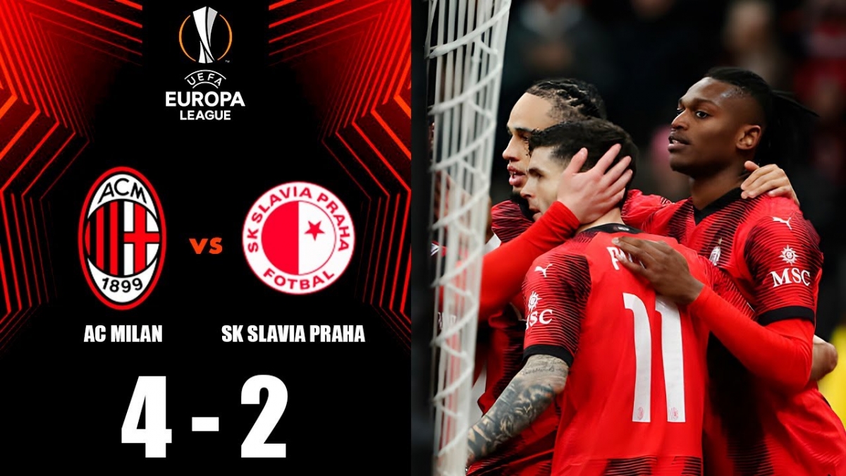 AC Milan đè bẹp Slavia Prague trên sân San Siro