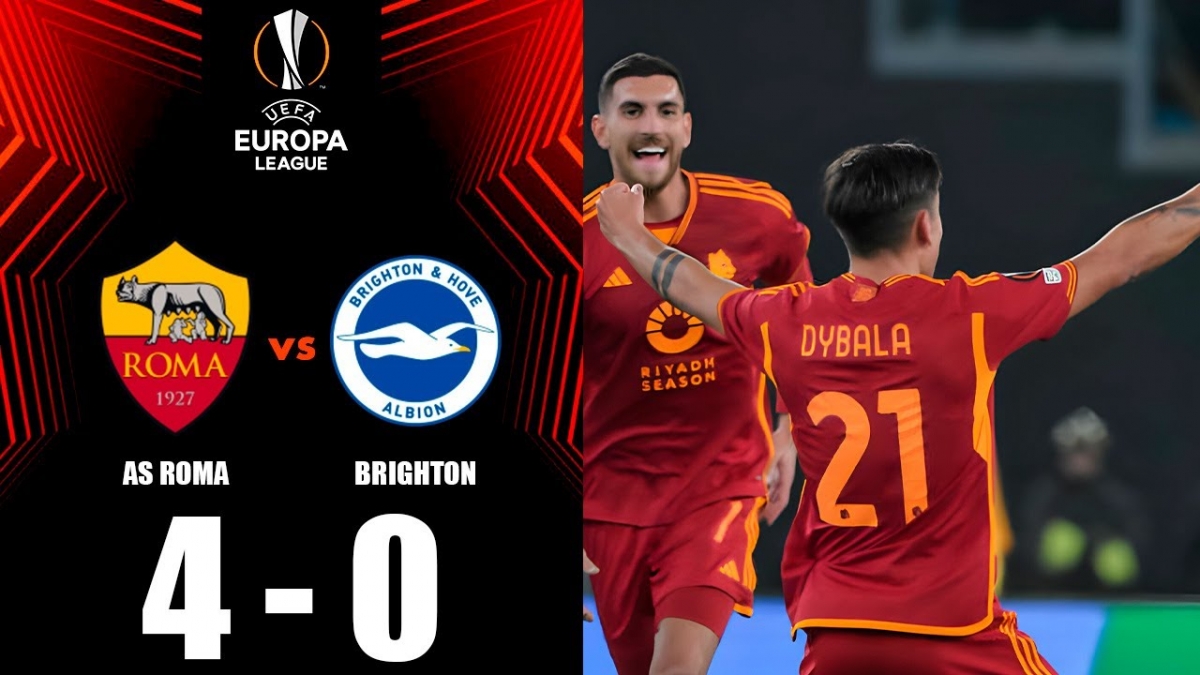AS Roma vùi dập Brighton tại sân Stadio Olimpico-Rome