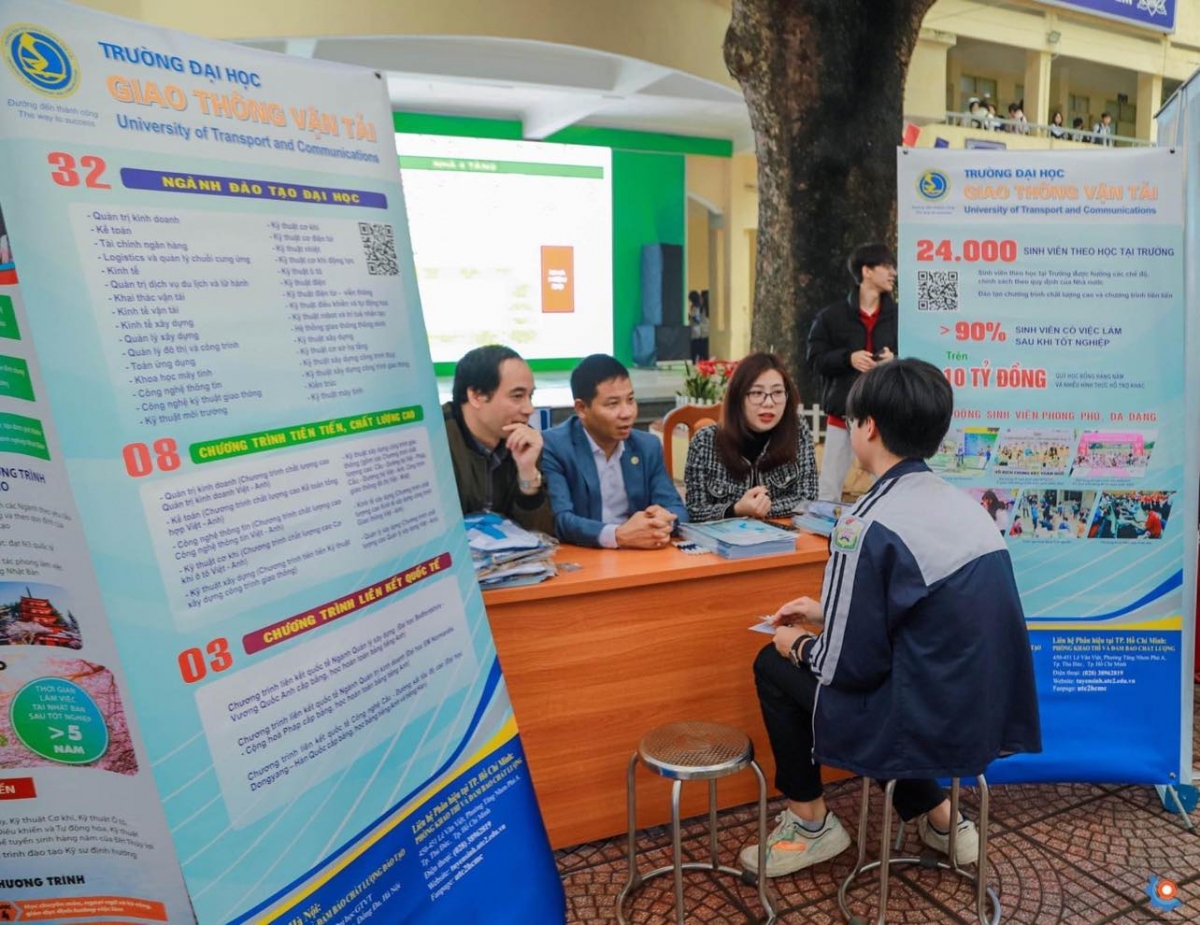 Giảng viên trường ĐH Giao thông vận tải trực tiếp tư vấn cho thí sinh