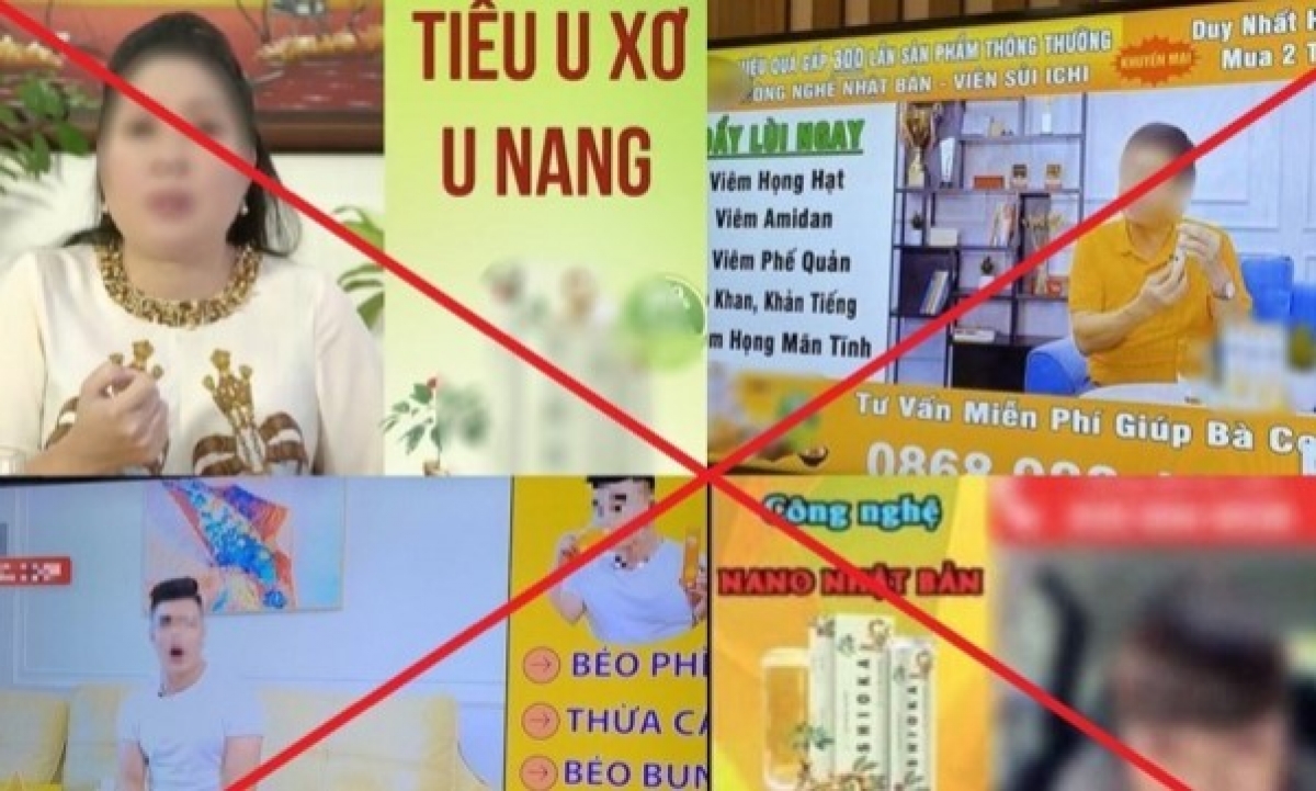 Một số nghệ sĩ vi phạm khi tham gia quảng cáo trên mạng xã hội.
