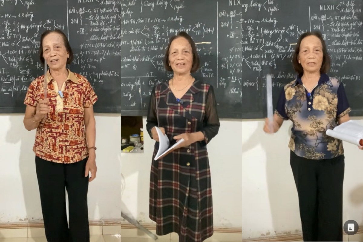 Một số ảnh cô giáo Nguyễn Thúy Trình được cắt từ các clip hướng dẫn làm văn