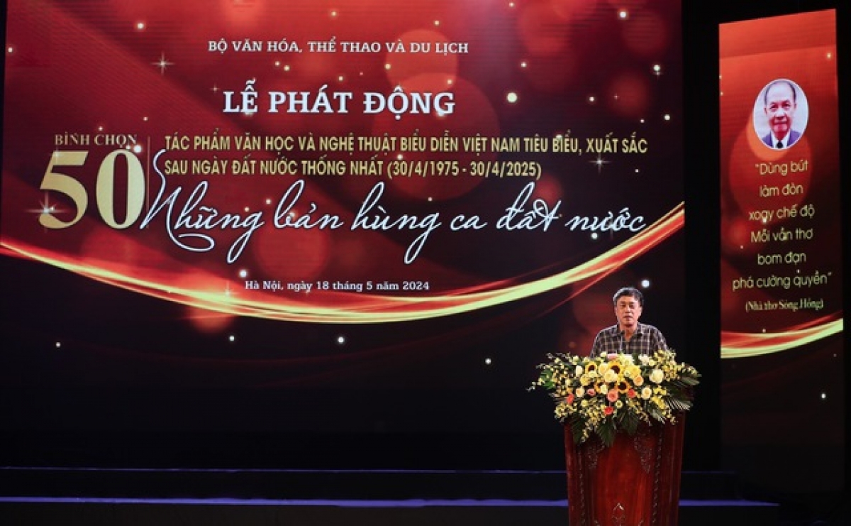 Theo quy chế đưa ra, 50 tác phẩm văn học và nghệ thuật biểu diễn Việt Nam tiêu biểu, xuất sắc sau ngày đất nước thống nhất được bình chọn là những tác phẩm nổi bật của các tác giả trong và ngoài nước sáng tác trong khoảng thời gian từ tháng 5/1975 đến ngày 30/4/2024