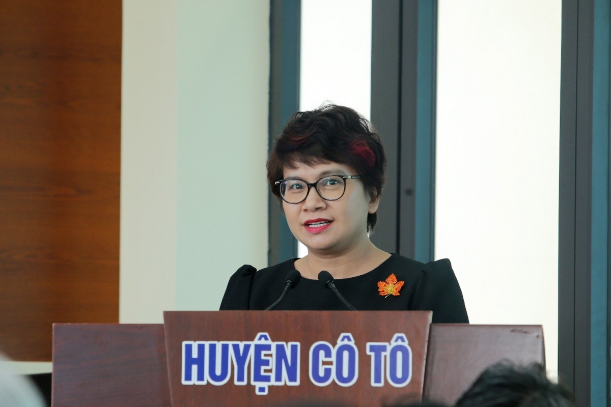 PGS.TS. Nguyễn Thu Thủy – Vụ trưởng Vụ giáo dục Đại học Bộ GD-ĐT phát biểu tại hội thảo
