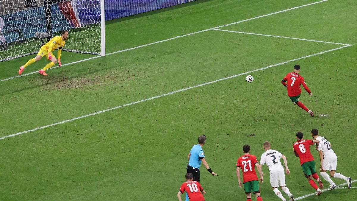 Thủ môn Jan Oblak cản phá được pha đá phạt đền của Ronaldo