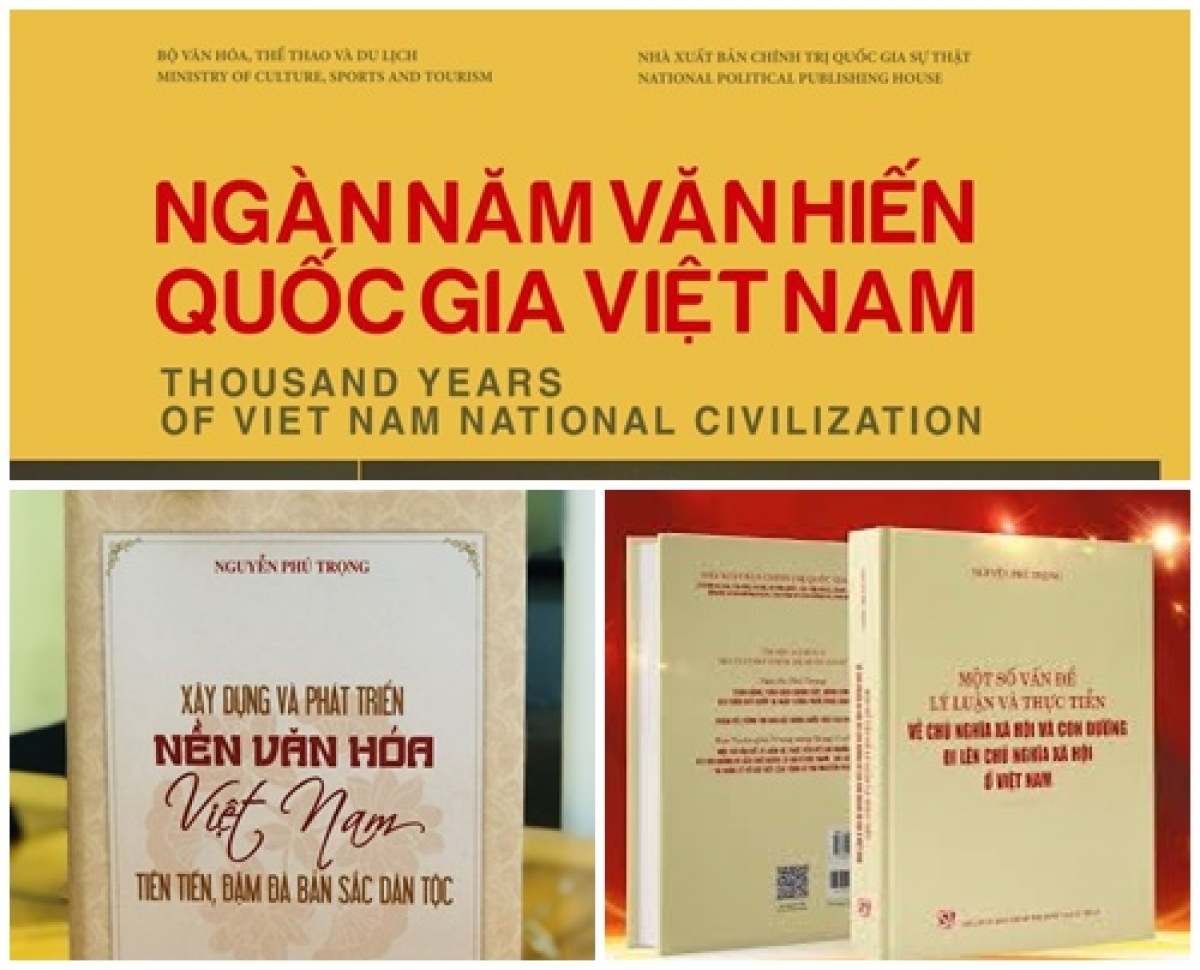 3 cuốn sách quý được Bộ trưởng Bộ VH-TT & DL Nguyễn Văn Hùng trao tặng cho Trung tâm Văn hóa Việt Nam tại Pháp dịp này.