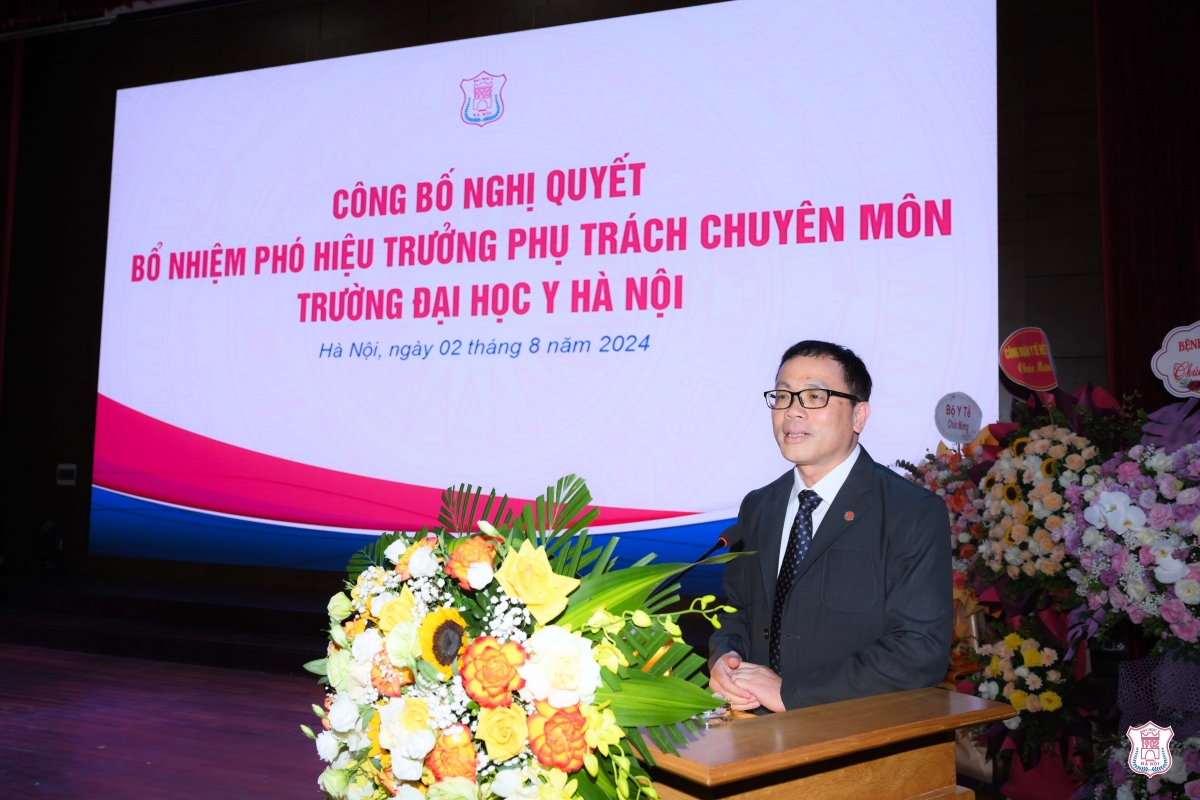 GSTS Tạ Thành Văn, Chủ tịch Hội đồng trường Trường ĐH Y Hà Nội phát biểu