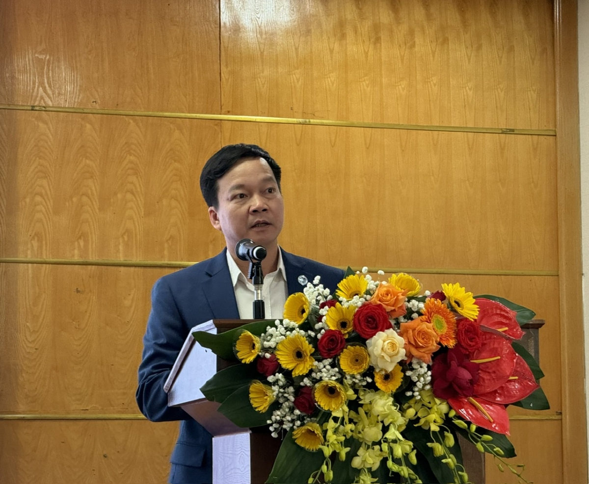 PGS.TS Nguyễn Anh Dũng, Phó Vụ trưởng Vụ Giáo dục Đại học, Bộ GD-ĐT phát biểu tại Hội nghị 