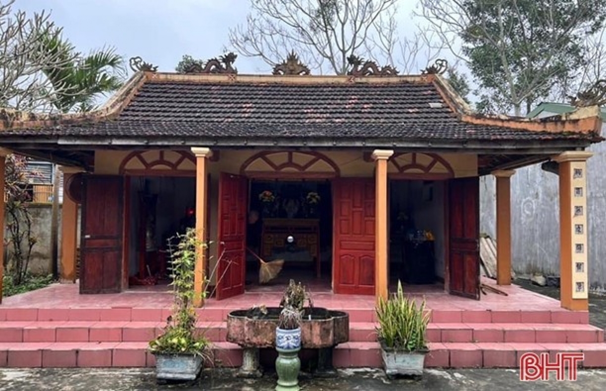 Chùa Phúc Khánh ở phố Châu, Hương Sơn, Hà Tĩnh có một ban thờ tự tướng quân Đào Quang Nhiêu. Ảnh: Báo Hà Tĩnh