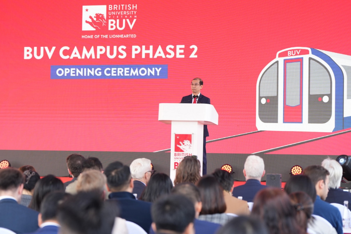 Ông Nguyễn Tiến Dũng - Phó Cục trưởng Cục Hợp tác Quốc tế (Bộ GD&amp;ĐT) phát biểu tại sự kiện. (Ảnh: BUV)