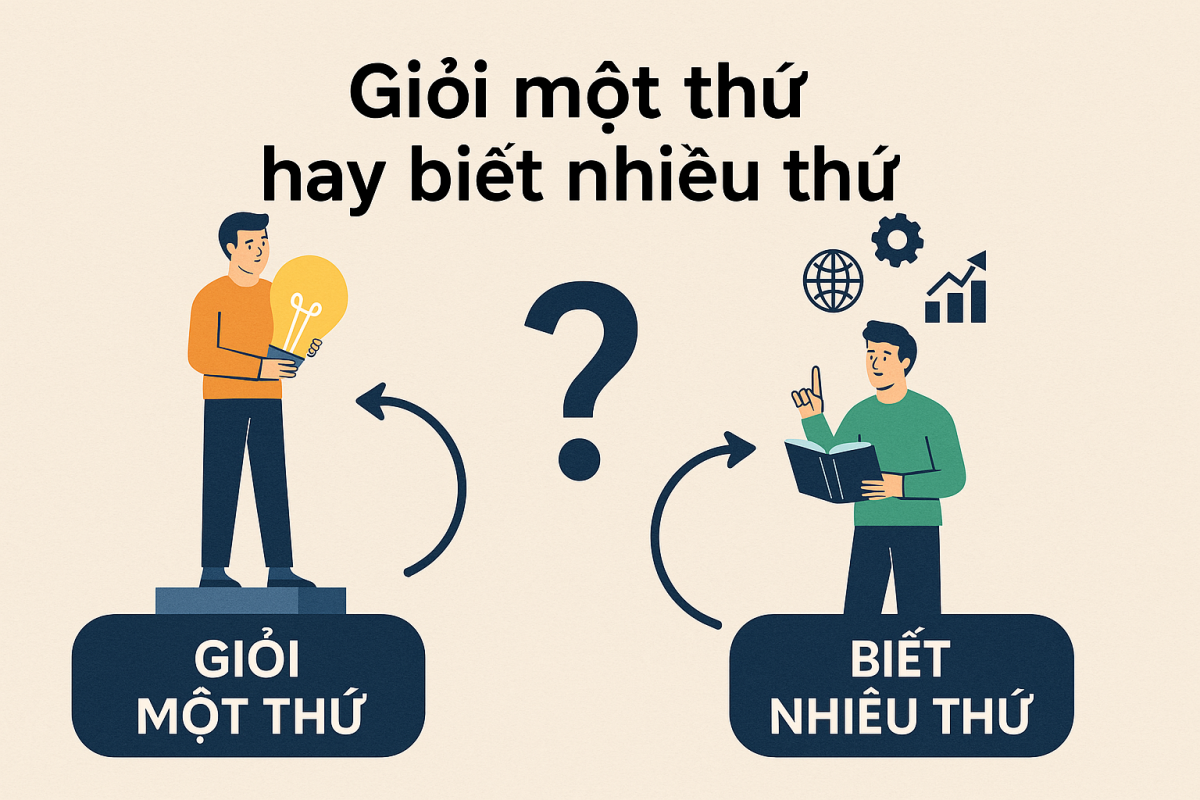 Giỏi một thứ hay biết nhiều thứ đều có lợi thế riêng (Ảnh: được tạo bởi AI)