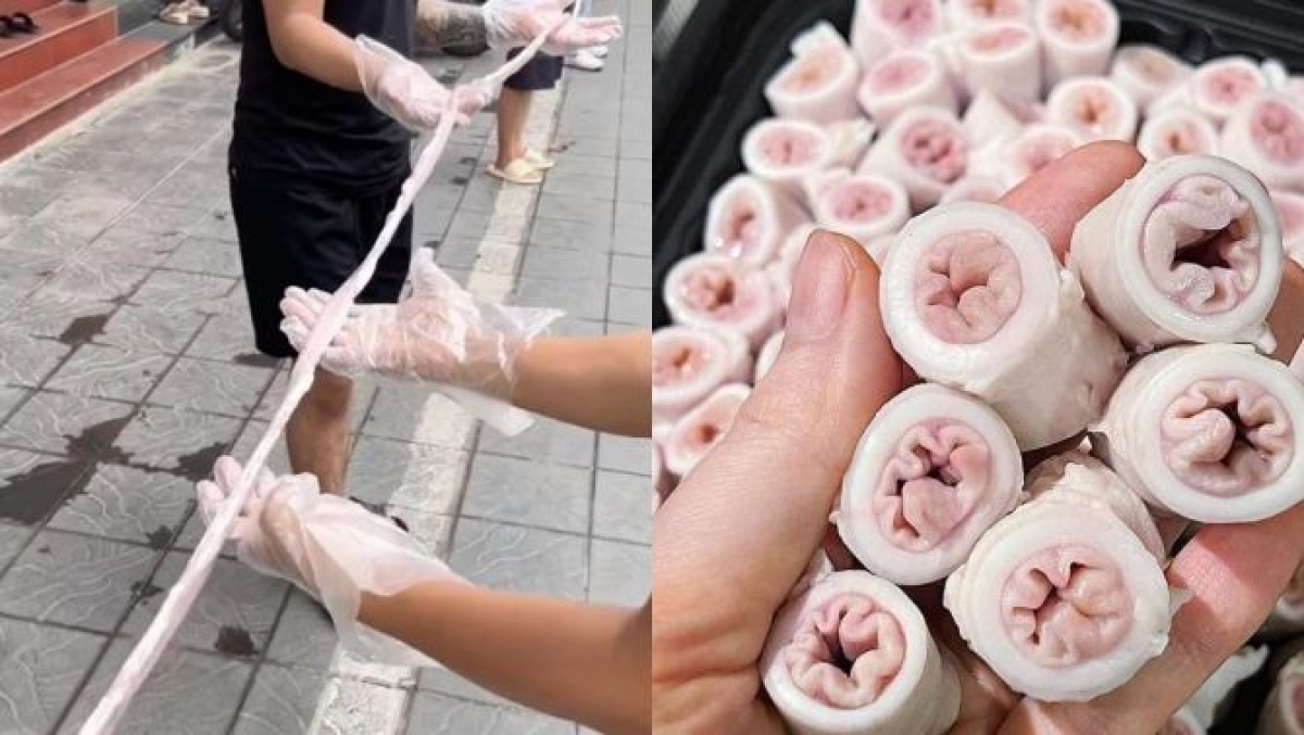 Một tiktoker khoe sở hữu bộ lòng xe điếu có chiều dải 40 m trên mạng xã hội Ảnh: KT