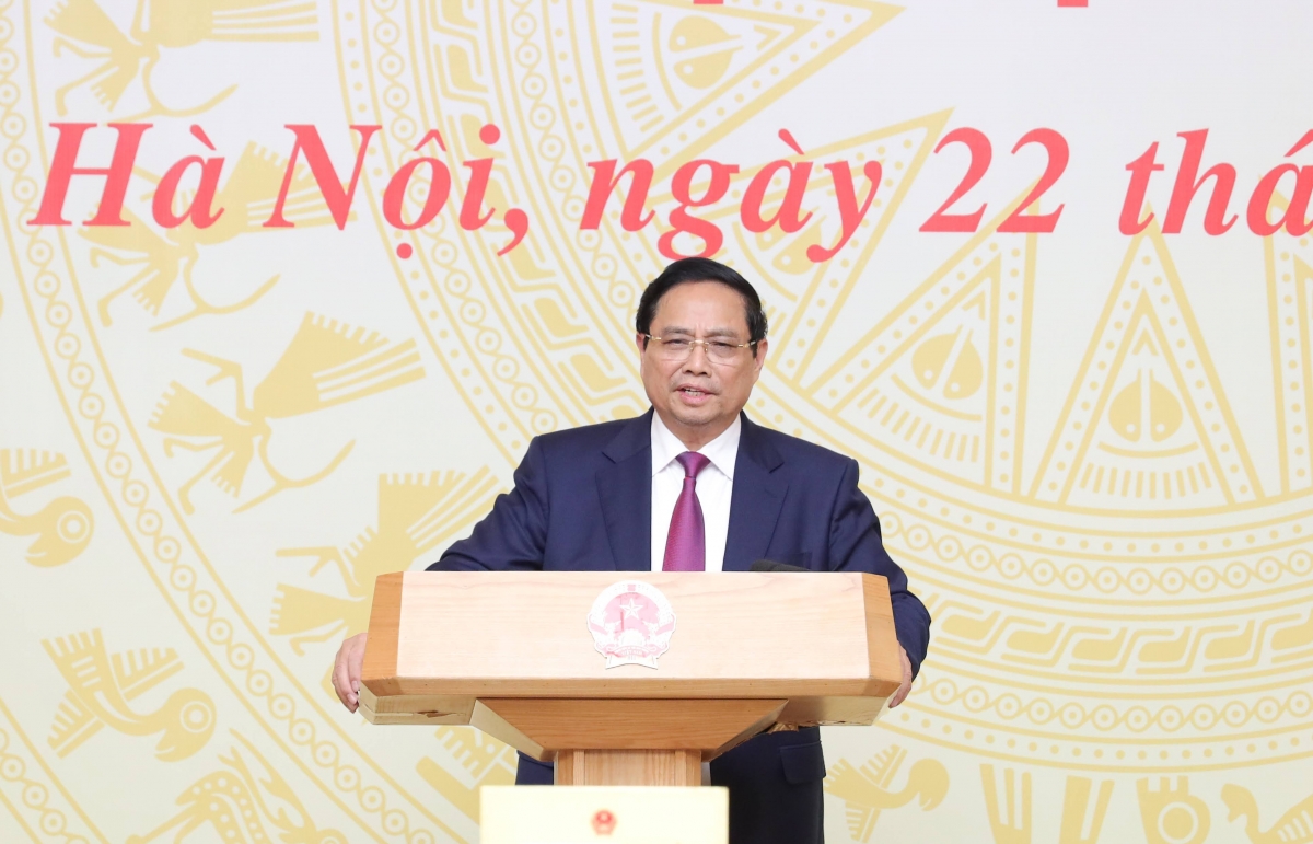 Thủ tướng Chính phủ Phạm Minh Chính phát biểu chỉ đạo tại hội nghị (Ảnh: Bộ GD-ĐT)