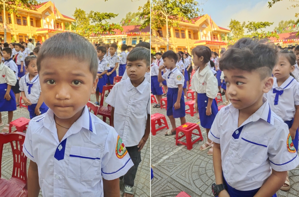 Học sinh Trường Phổ thông dân tộc bán trú Tiểu học và THCS Lâm Hóa, Quảng Trị có mặt đông đủ tham dự Lễ khai giảng 
