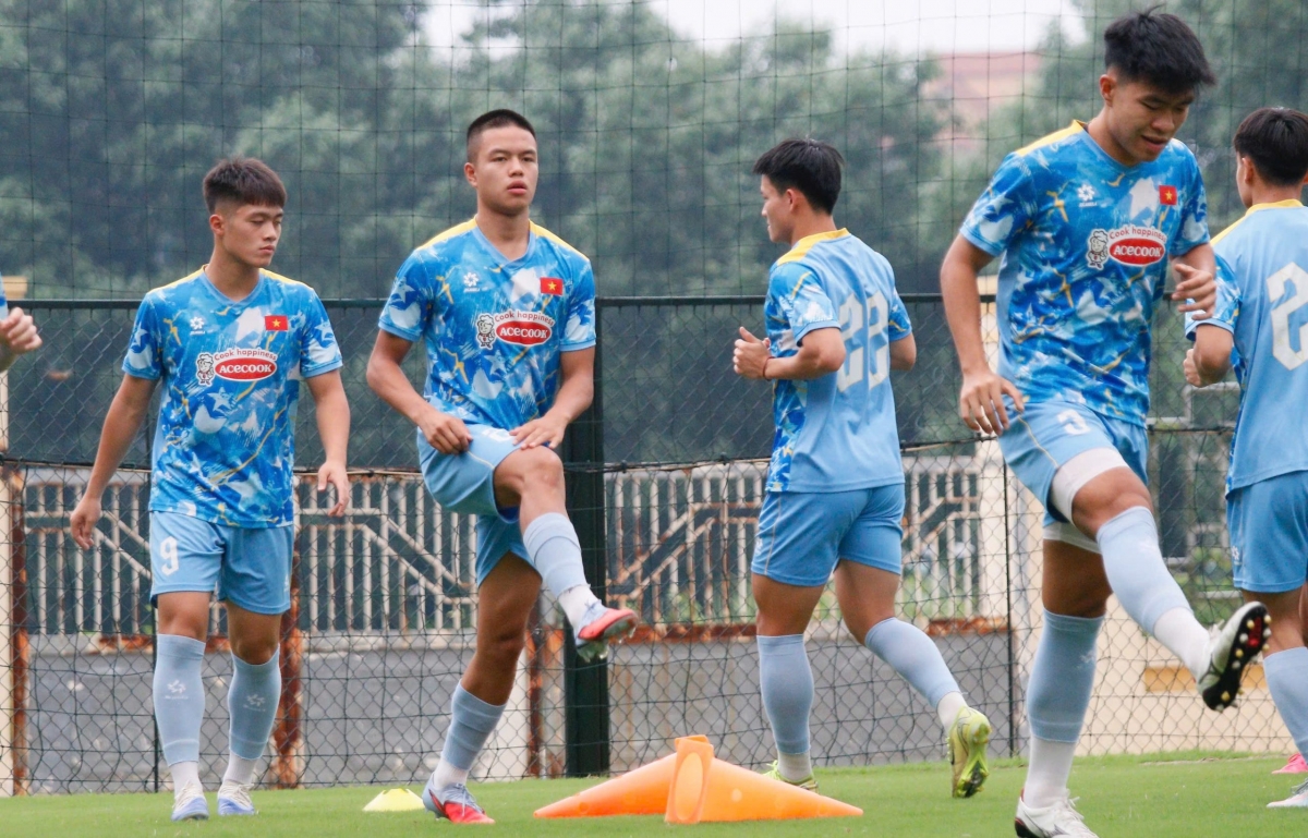 Thành Trung hòa nhập tốt ở U23 Việt Nam (Ảnh: VFF)