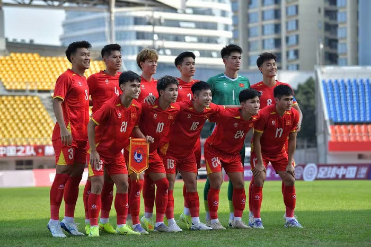 Đội hình xuất phát của U22 Việt Nam. Ảnh VFF. 
