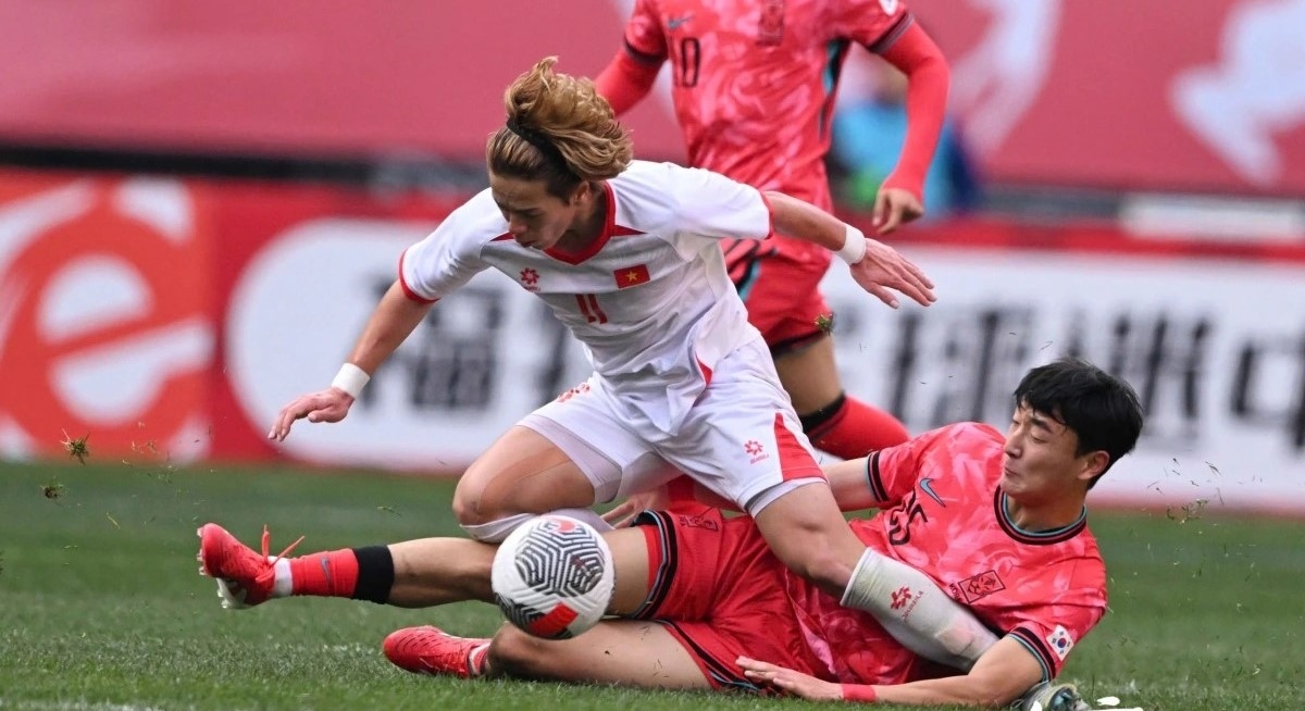 U22 Hàn Quốc vất vả hoà 1-1 U22 Việt Nam hồi tháng 3
(Ảnh: YCNews)