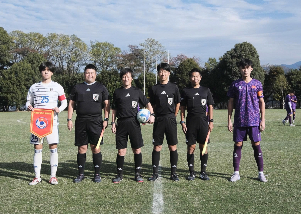 U17 Việt Nam hòa 1-1 trong trận giao hữu thứ hai tại Nhật Bản (Ảnh VFF)