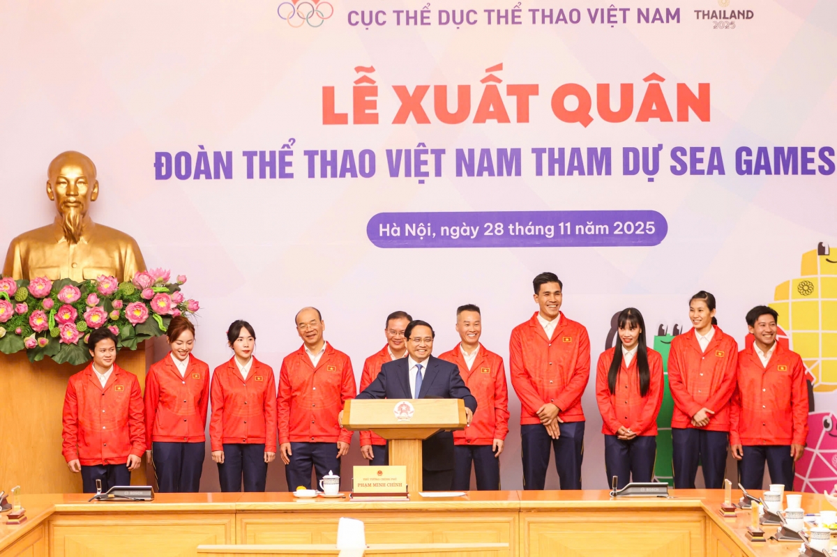 Thủ tướng Phạm Minh Chính giao nhiệm vụ cho Đoàn Thể thao Việt Nam (ảnh BTC)