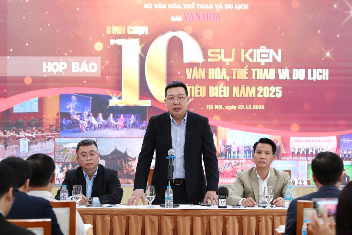 Ông Nguyễn Anh Vũ, Tổng Biên tập Báo Văn hóa, Trưởng Ban tổ chức (Ảnh: Trần Huấn)