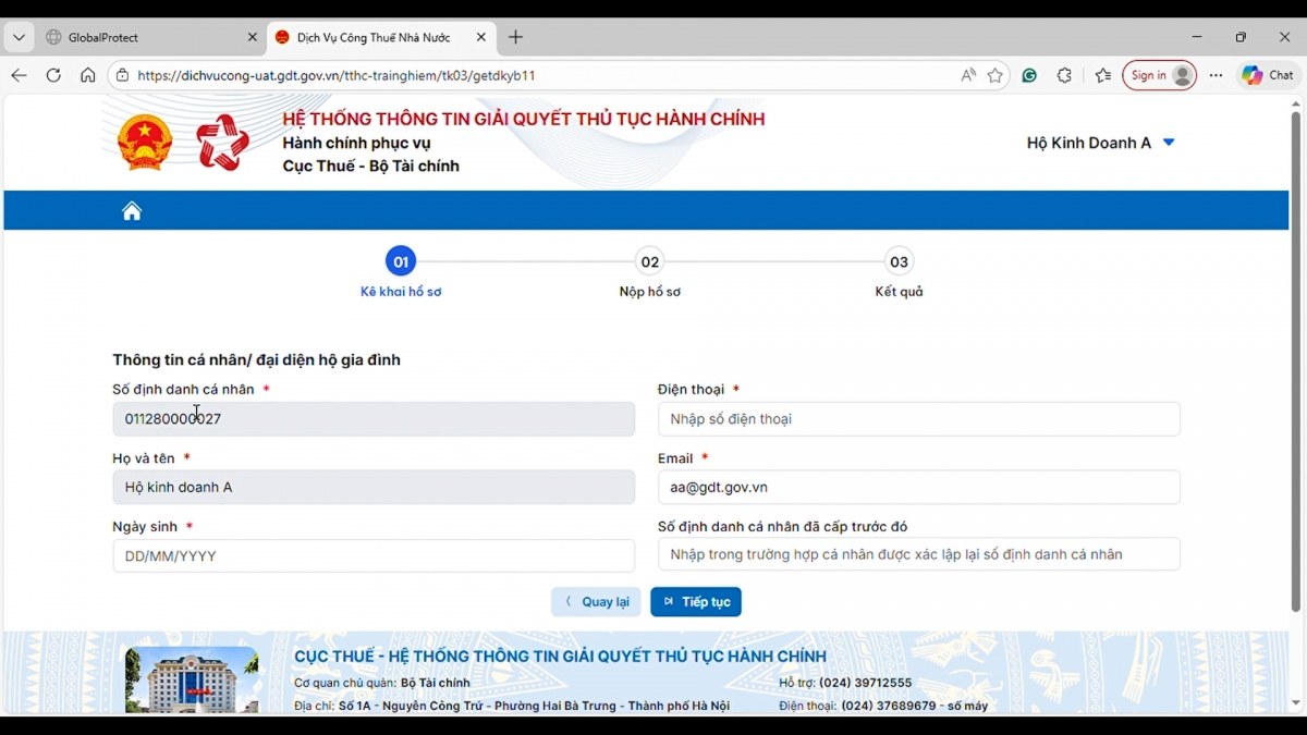 Tại cổng trải nghiệm, người nộp thuế được thao tác thử, nếu sai thì được sửa mà không phát sinh nghĩa vụ tài chính thực tế, không phải chịu chế tài xử phạt