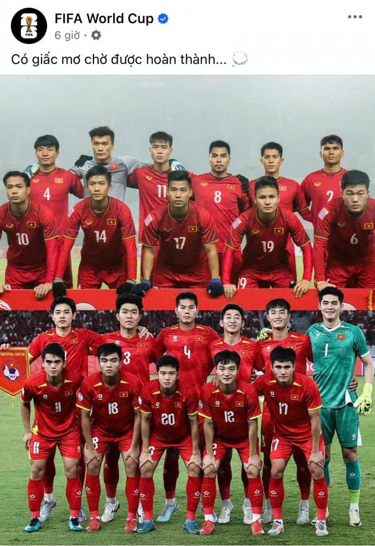 Hai lứa tuyển thủ U23 xuất sắc nhất của bóng đá Việt Nam (Ảnh: FIFA)