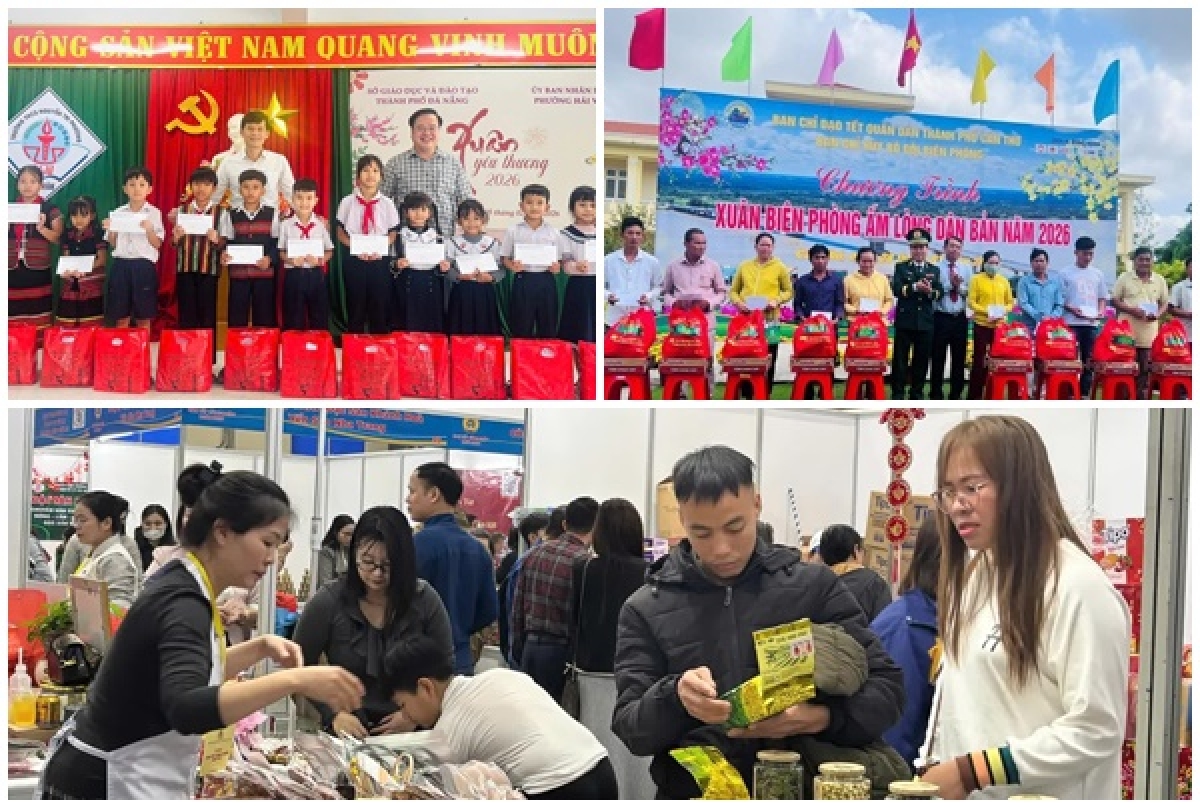 Khắp nơi đều tổ chức các hoạt động thiết thực chăm lo để Tết đầm ấm.