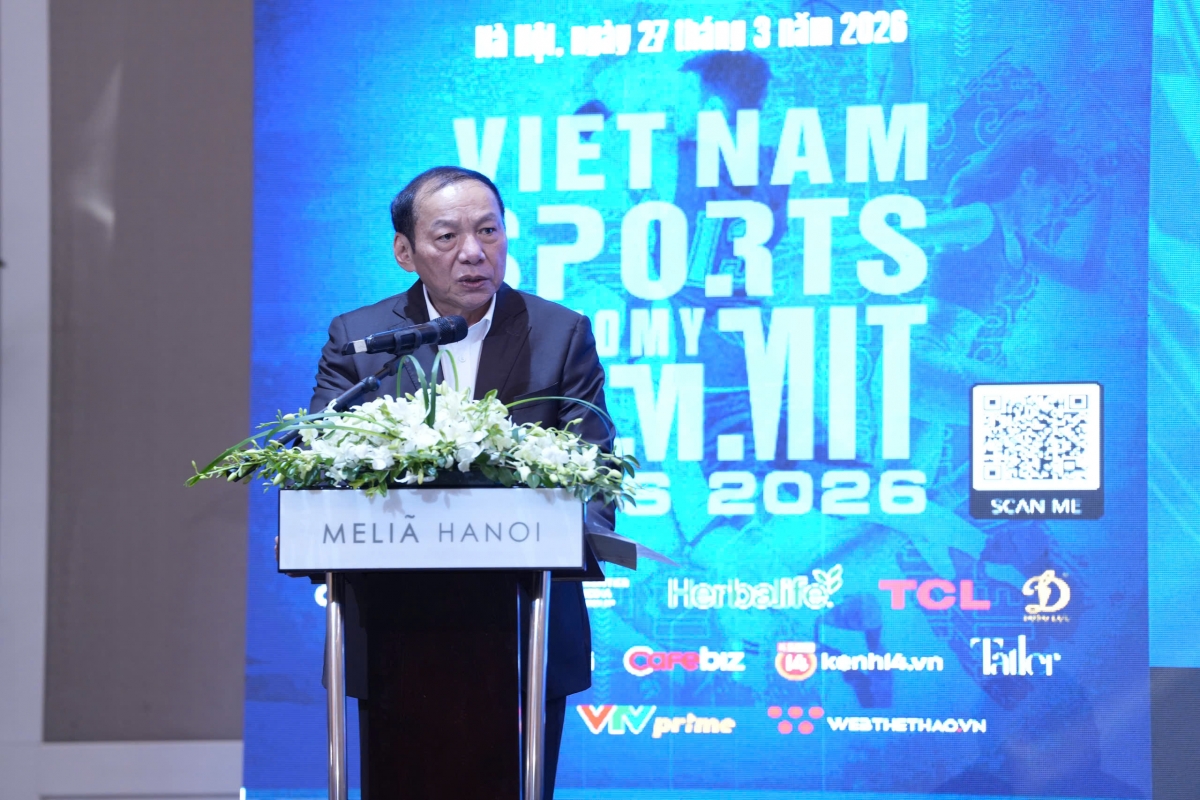 Bộ trưởng Nguyễn Văn Hùng phát biểu tại Diễn đàn Kinh tế Thể thao Việt Nam 2026 (ảnh: BTC)