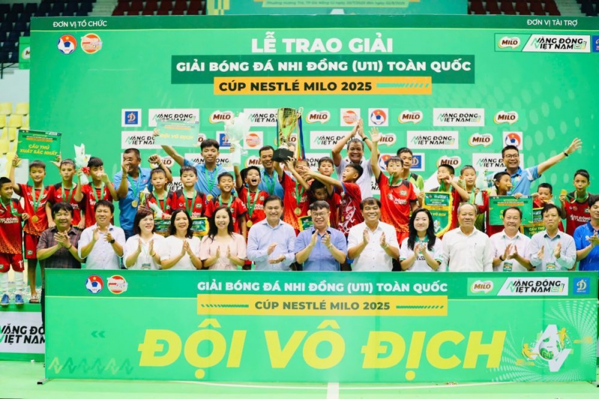Đội bóng U11 Hưng Yên là đương kim vô địch giải bóng đá Nhi đồng toàn quốc (ảnh: VFF)